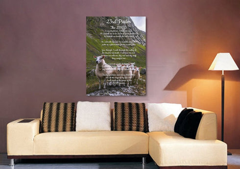 #2 Flock of Sheep & Psalm 23 The Lord is my Shepherd Canvas Print